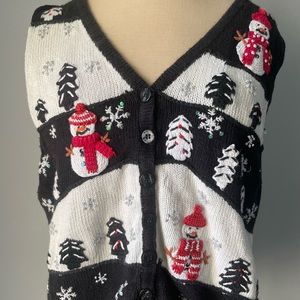 White Stag Woman’s Black Ugly Christmas Vest